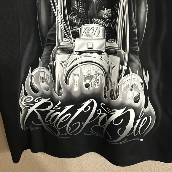 Ride or die, button up shirt men’s large - Picture 8 of 8